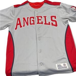 Los Angeles Angels Majestic Stitched Jersey Mens M Gray MLB